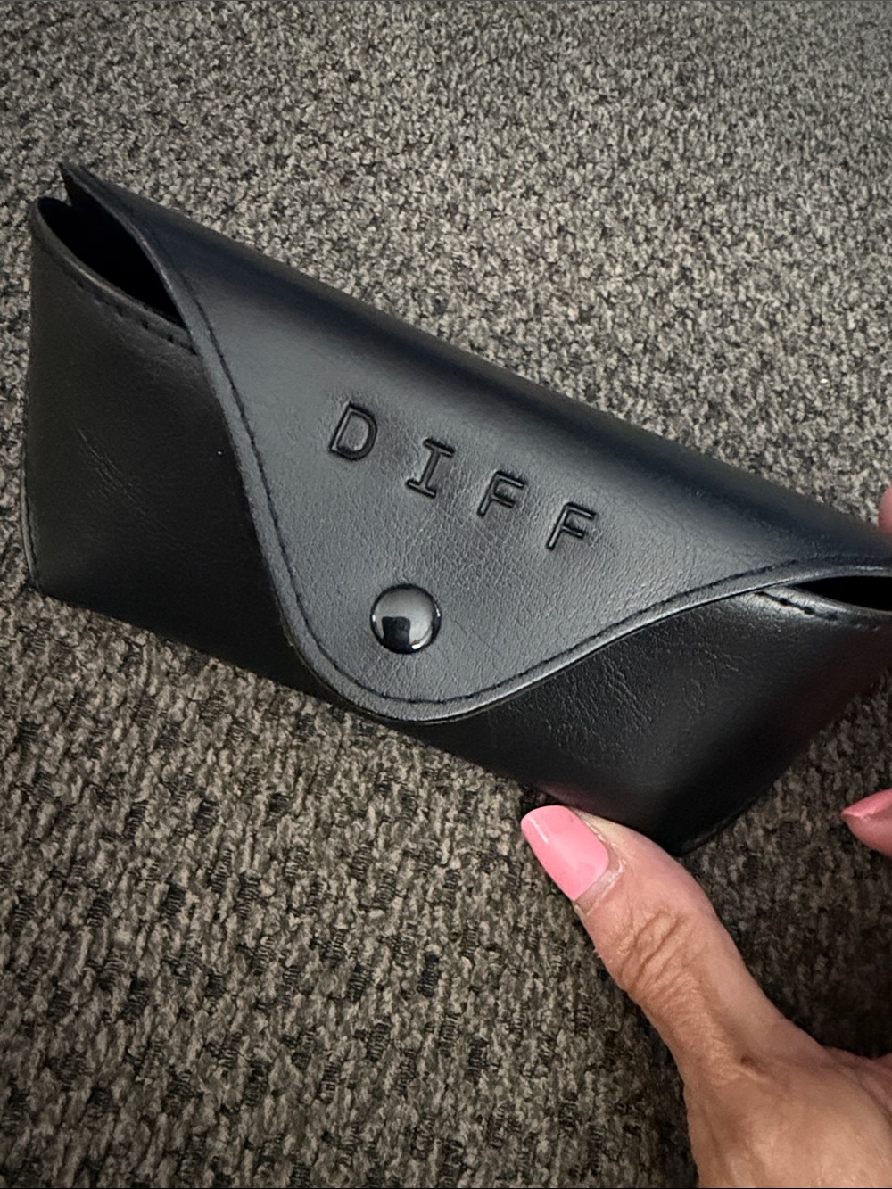 DIFF Black Sunglasses Case - Classic Snap Closure